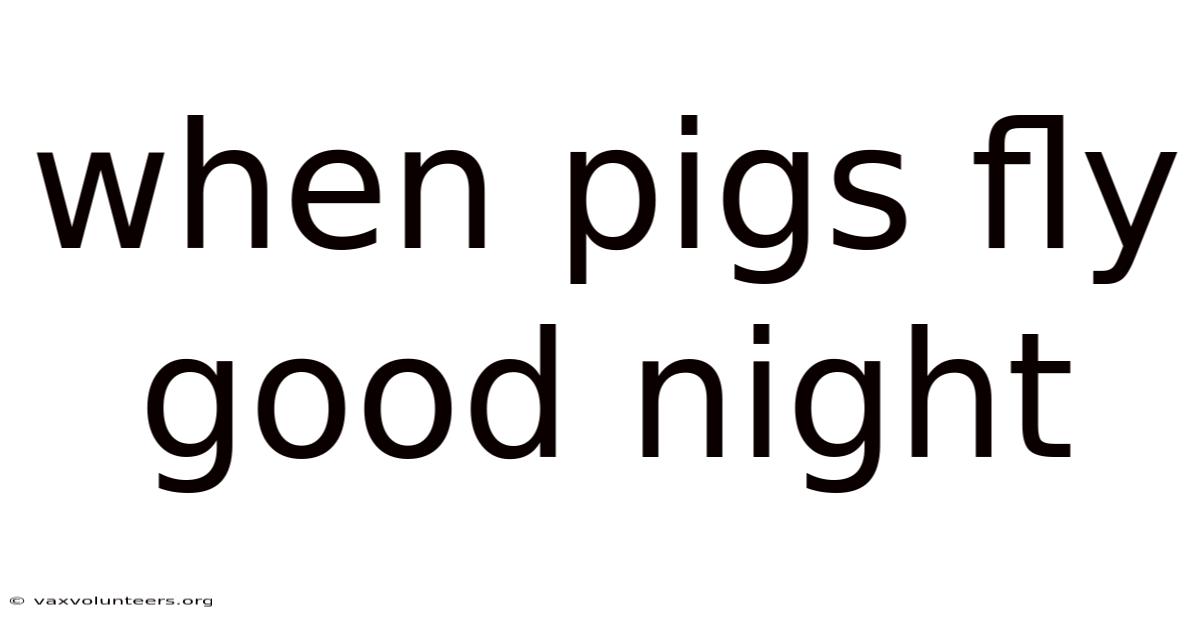 When Pigs Fly Good Night