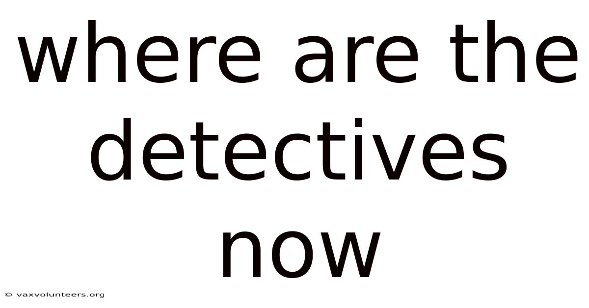 Where Are The Detectives Now