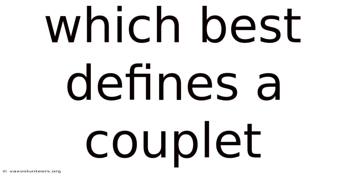 Which Best Defines A Couplet