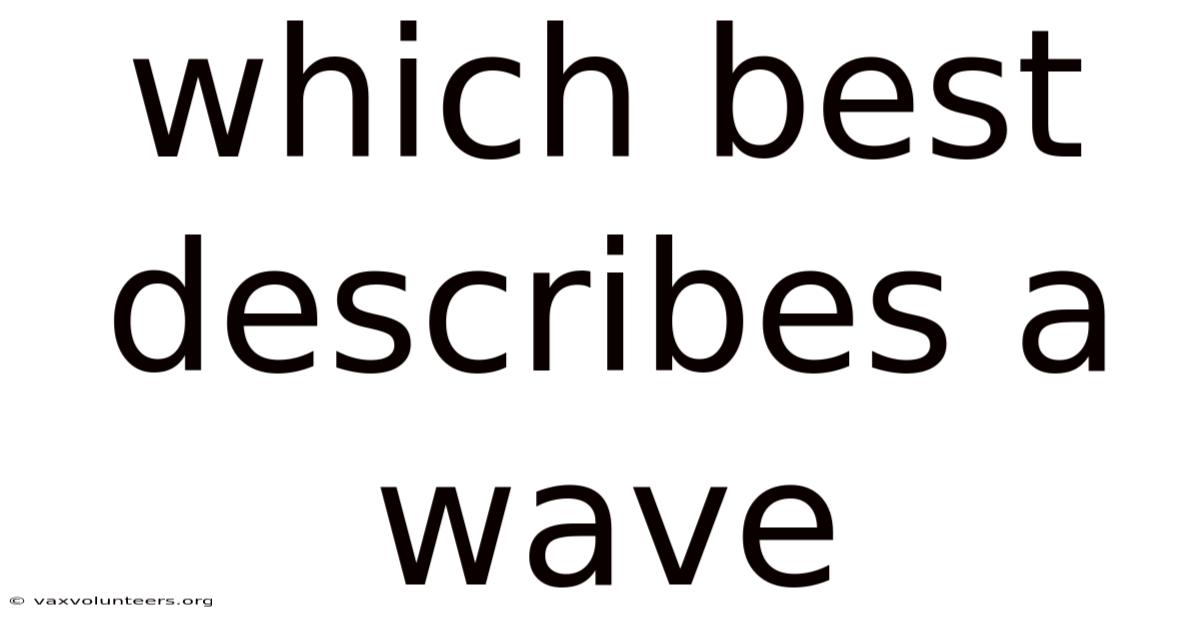 Which Best Describes A Wave