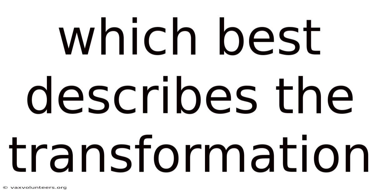 Which Best Describes The Transformation