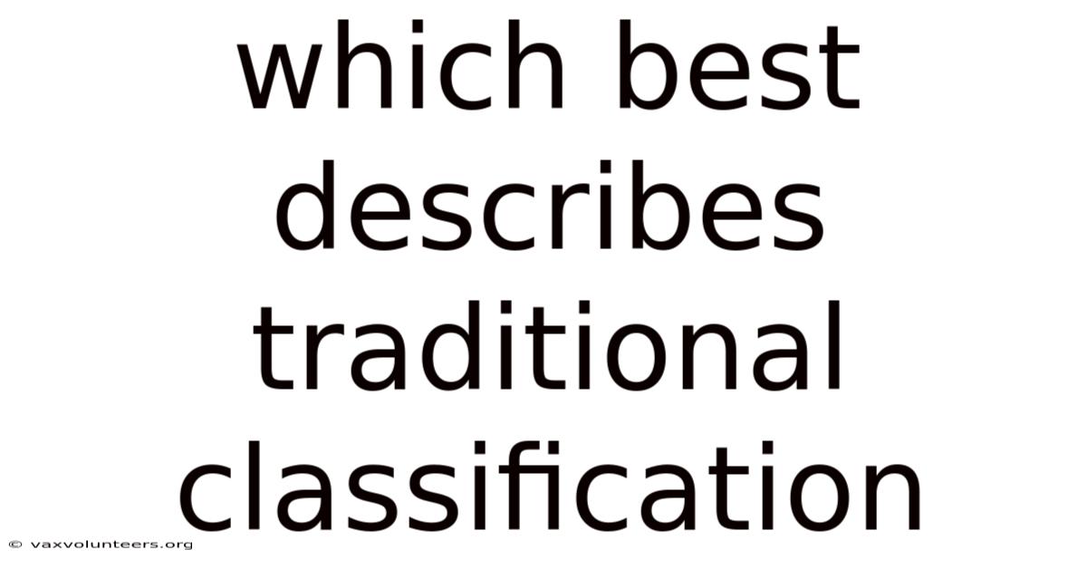 Which Best Describes Traditional Classification