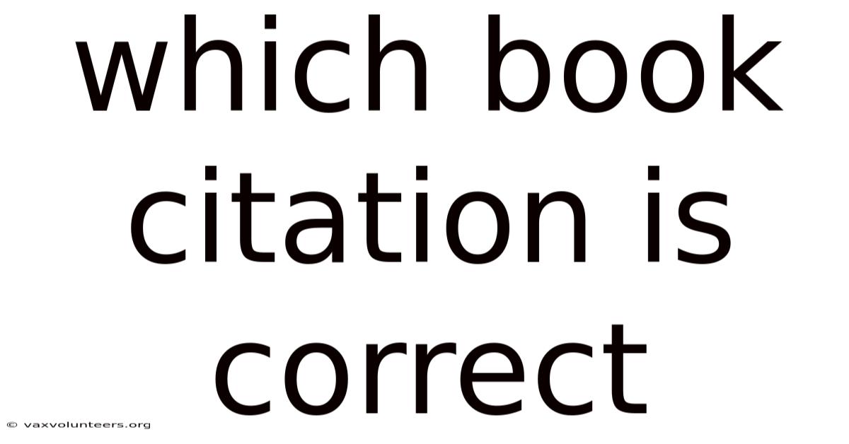 Which Book Citation Is Correct
