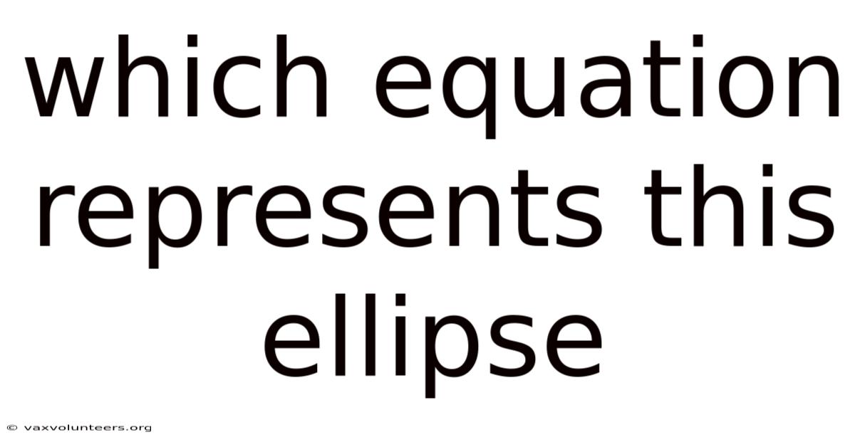 Which Equation Represents This Ellipse