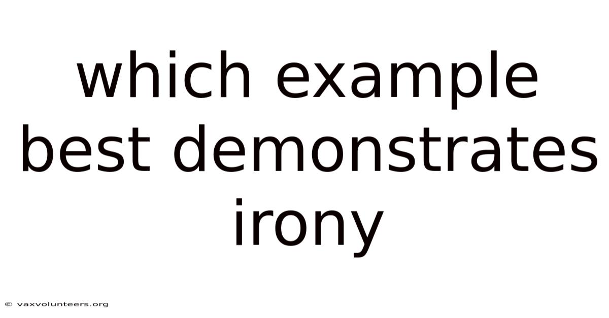 Which Example Best Demonstrates Irony