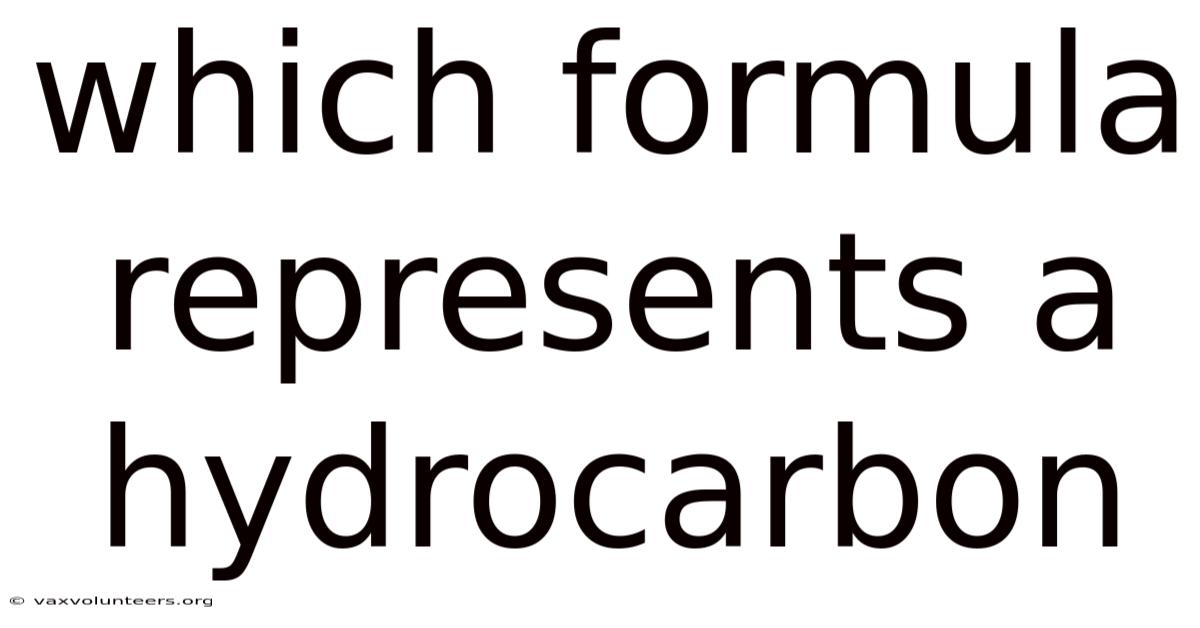 Which Formula Represents A Hydrocarbon