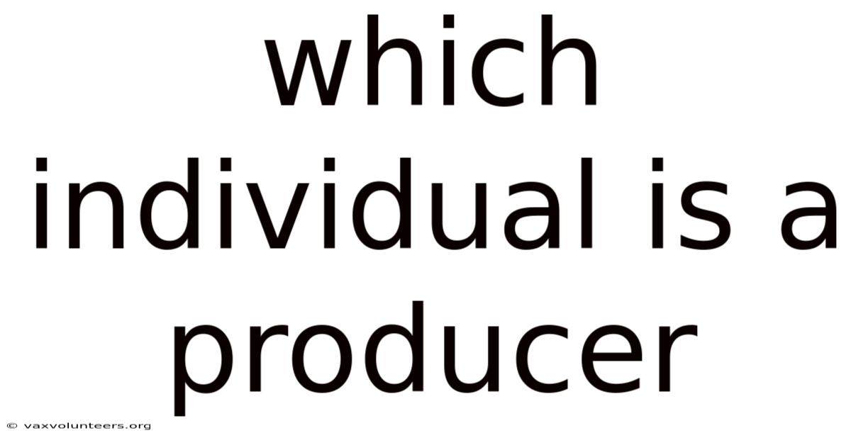 Which Individual Is A Producer