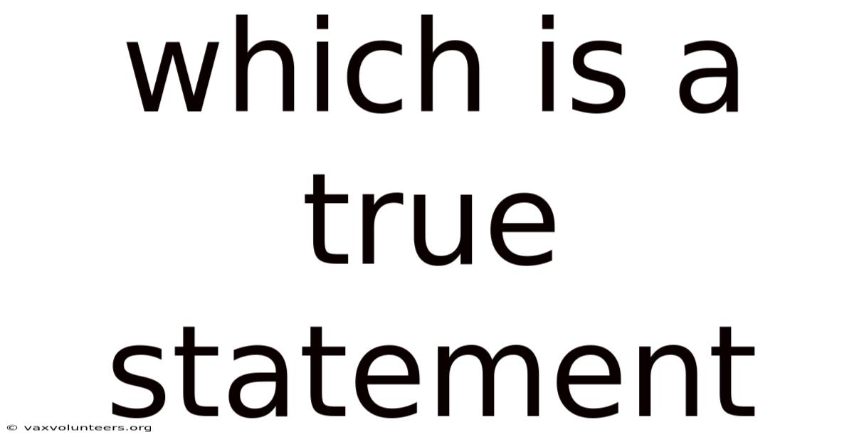 Which Is A True Statement