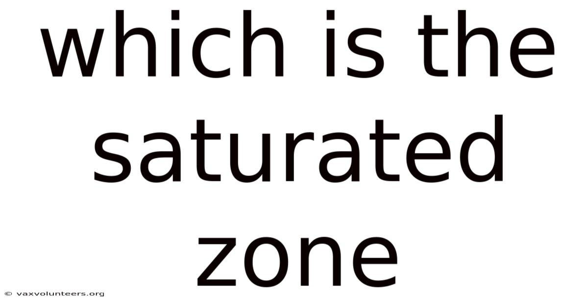 Which Is The Saturated Zone