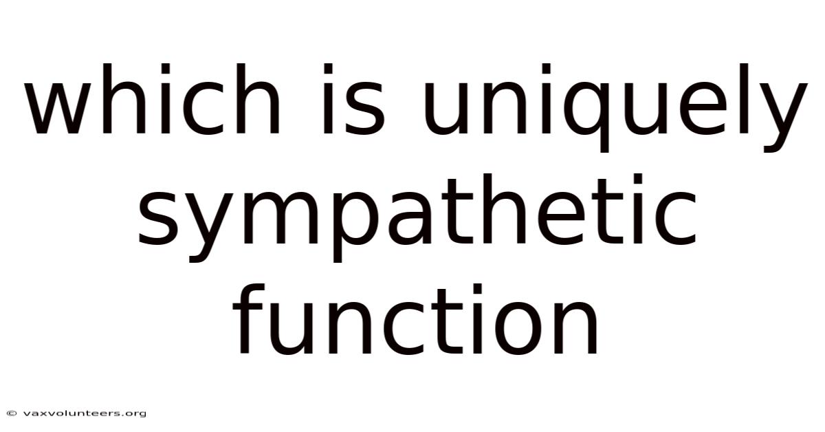 Which Is Uniquely Sympathetic Function