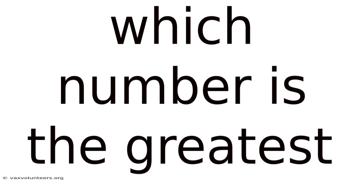 Which Number Is The Greatest