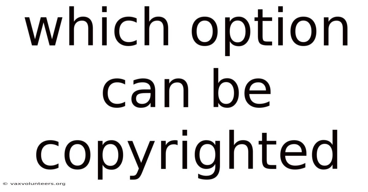 Which Option Can Be Copyrighted
