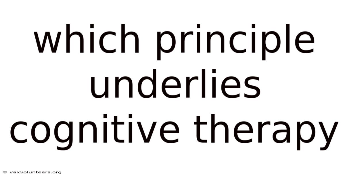 Which Principle Underlies Cognitive Therapy