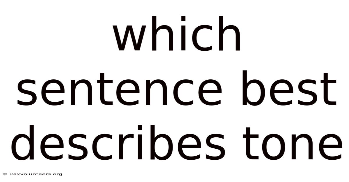 Which Sentence Best Describes Tone