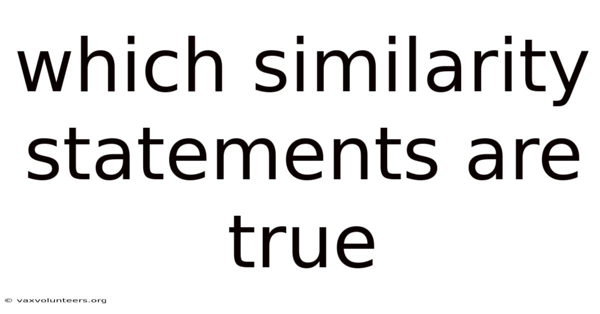 Which Similarity Statements Are True