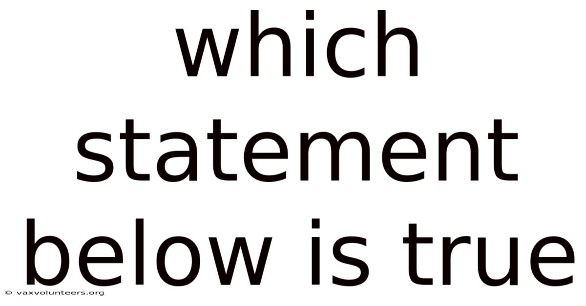 Which Statement Below Is True