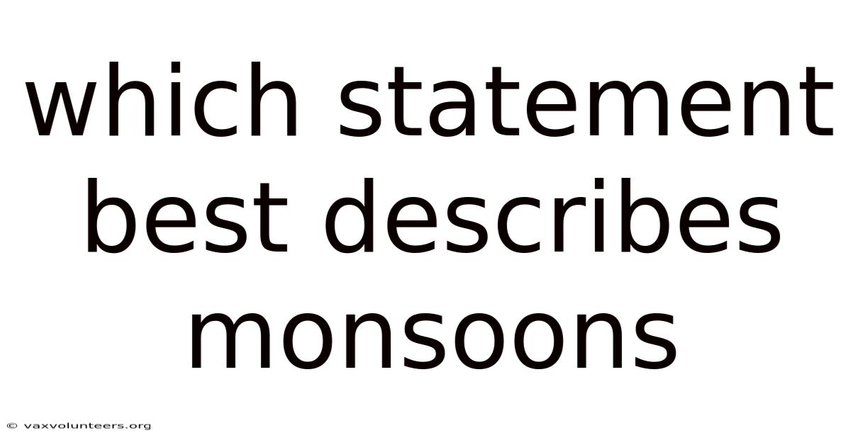 Which Statement Best Describes Monsoons