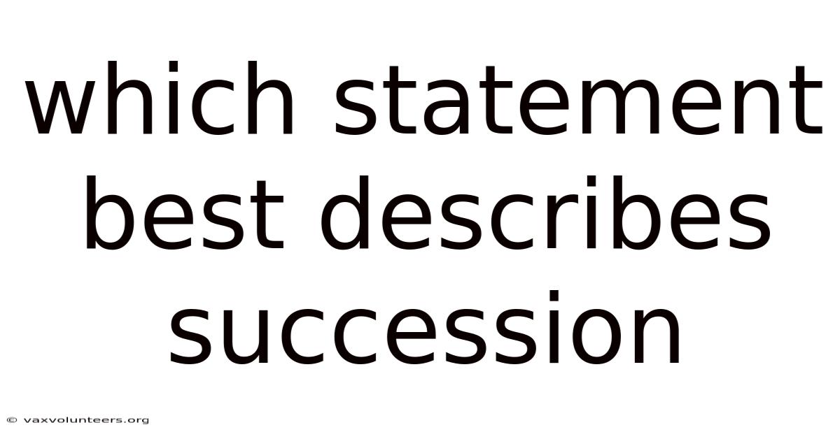Which Statement Best Describes Succession
