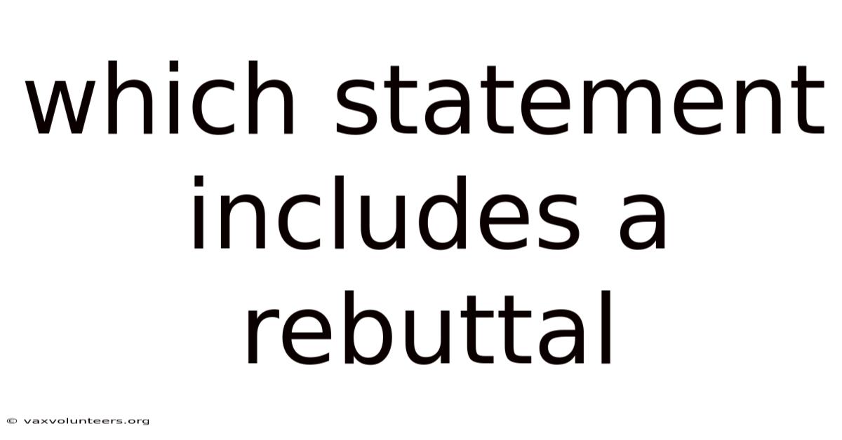 Which Statement Includes A Rebuttal