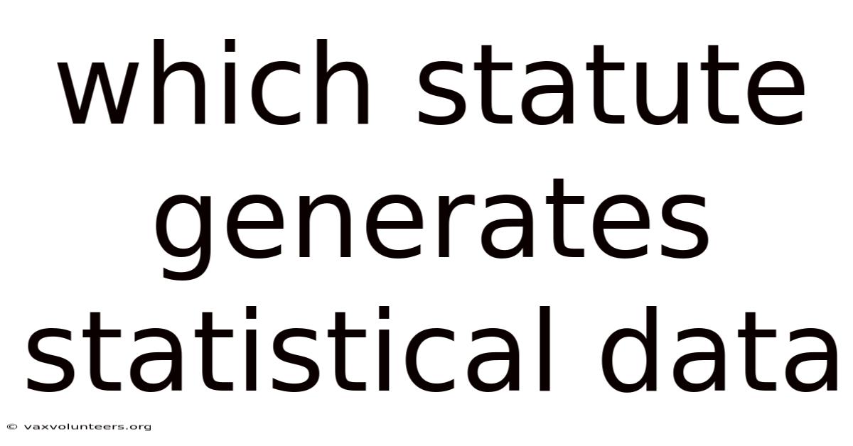 Which Statute Generates Statistical Data