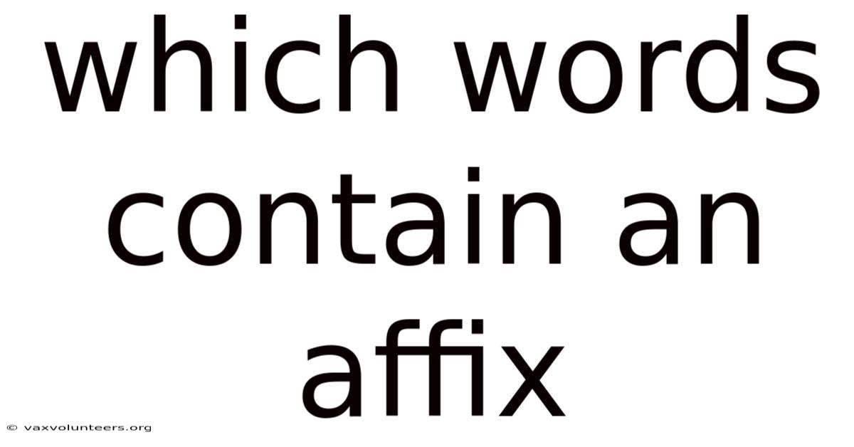 Which Words Contain An Affix