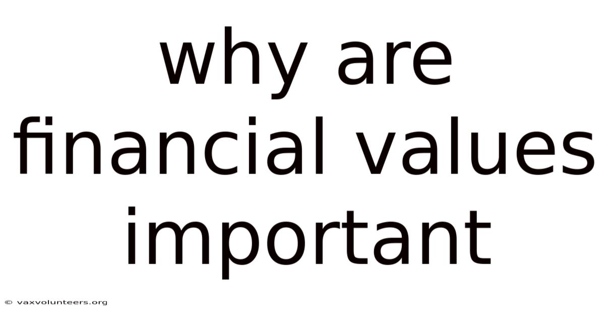Why Are Financial Values Important
