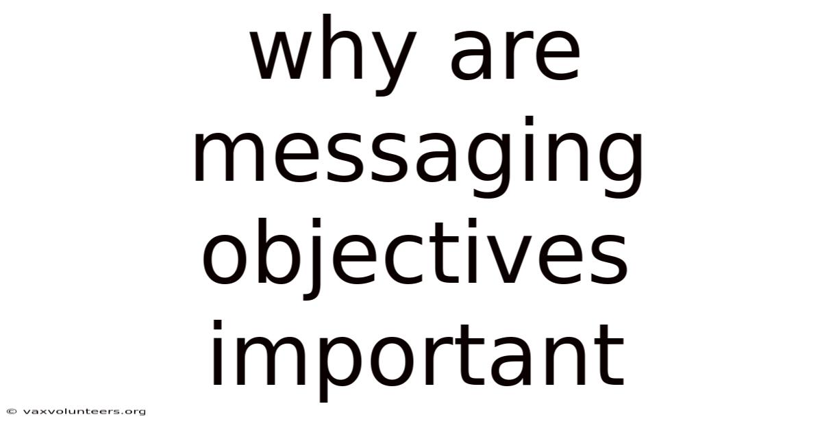 Why Are Messaging Objectives Important