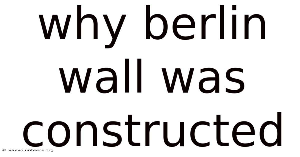 Why Berlin Wall Was Constructed