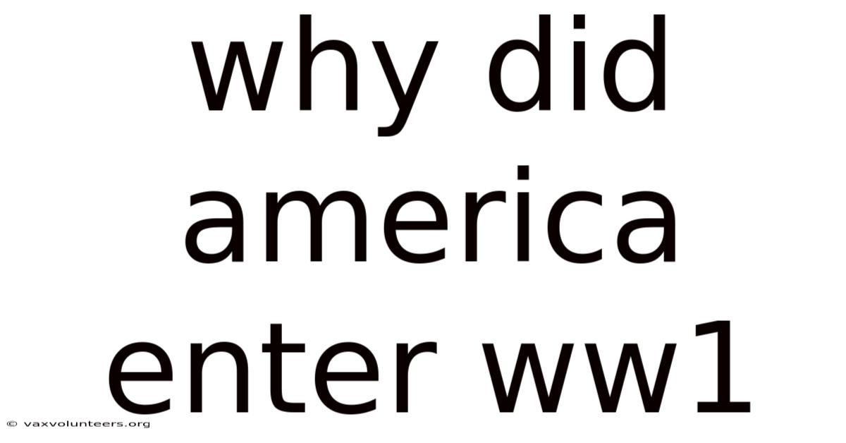 Why Did America Enter Ww1