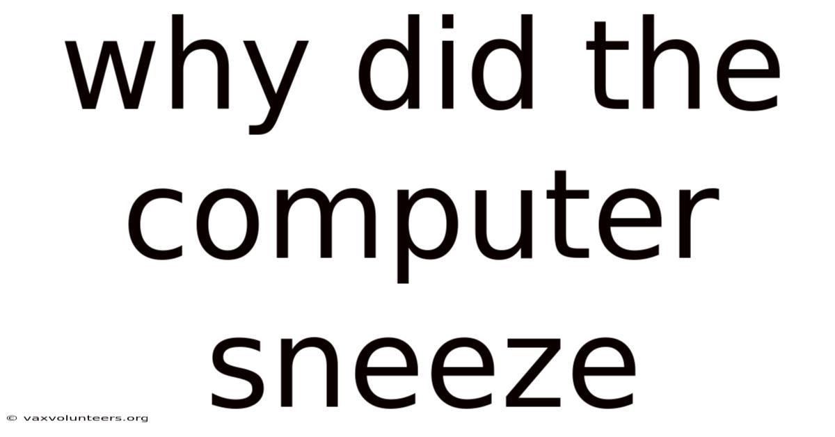 Why Did The Computer Sneeze