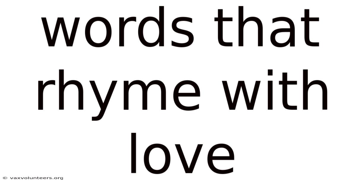 Words That Rhyme With Love
