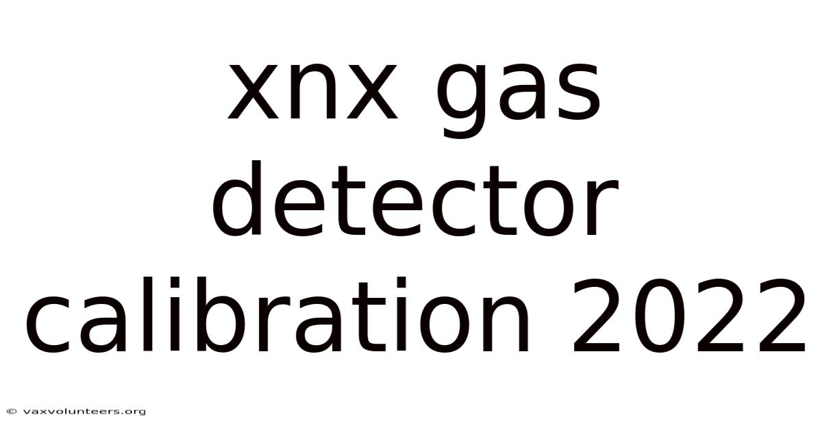 Xnx Gas Detector Calibration 2022