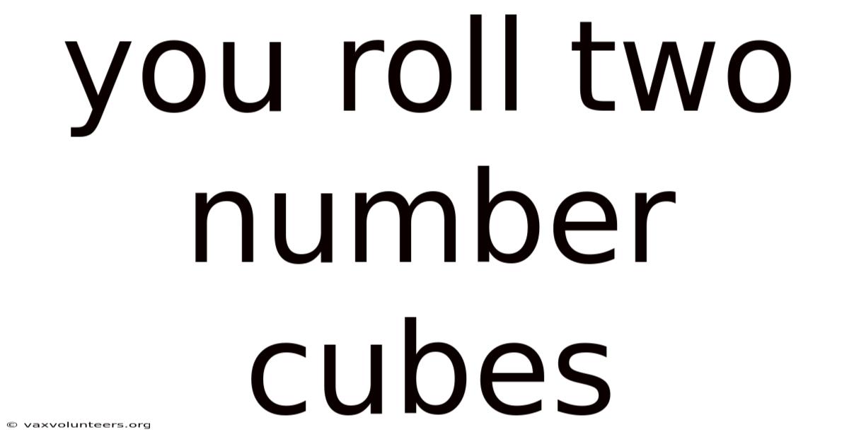 You Roll Two Number Cubes