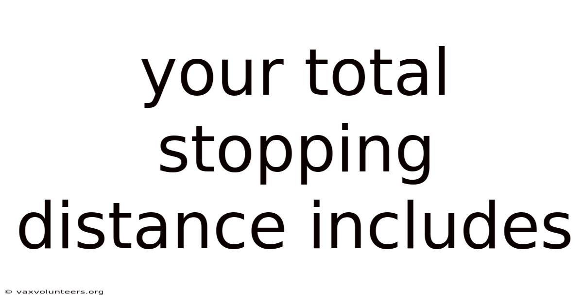 Your Total Stopping Distance Includes
